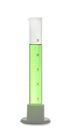 Graduated cylinder with light green liquid isolated Royalty Free Stock Photo