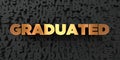 Graduated - Gold text on black background - 3D rendered royalty free stock picture