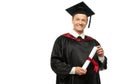 Graduated student man isolated on white Royalty Free Stock Photo