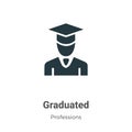 Graduated vector icon on white background. Flat vector graduated icon symbol sign from modern professions collection for mobile