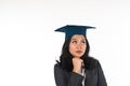 Graduated woman confusing her future career Royalty Free Stock Photo