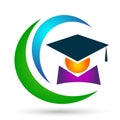 Graduates academic high education students logo icon successful graduation students bachelor icon element on white background