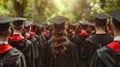 Graduates in Caps and Gowns Celebrating Their Achievement