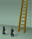 Graduates Climbing Ladder Royalty Free Stock Photo