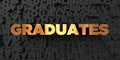 Graduates - Gold text on black background - 3D rendered royalty free stock picture