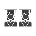 Graduates icon vector image.