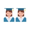 Graduates icon vector image.