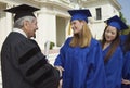 Graduates in line to shake hand of dean