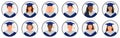 Graduates in mantle and mortarboard, set of icon avatar. Vector illustration