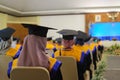 Graduates students is attending the graduation ceremony at the university great hall Royalty Free Stock Photo