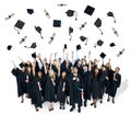 Graduates Throwing Their Graduation Hats