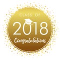 Graduating class of 2018 gold vector illustration