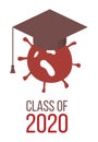 Graduating class in 2020 with Graduation Cap Royalty Free Stock Photo