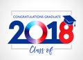 Graduating class of 2018 vector illustration Royalty Free Stock Photo