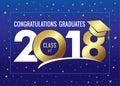 Graduating class of 2018 vector illustration Royalty Free Stock Photo