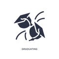 graduating icon on white background. Simple element illustration from education concept