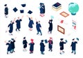 Graduating Students Icons Set