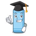 Graduation blue crayon in the cartoon column