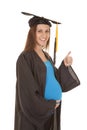 Graduation blue shirt pregnant thumbs up Royalty Free Stock Photo