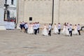 Graduation cadet school, ball in the Kremlin. Men in uniform and women in white dresses - Kremlin, Moscow, Russia, June 21 2019