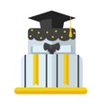 Graduation Cake Flat Vector Icon Royalty Free Stock Photo