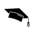 Graduation cap black glyph icon Royalty Free Stock Photo