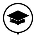 Graduation cap - black icon Royalty Free Stock Photo