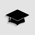 Graduation cap - black vector icon Royalty Free Stock Photo