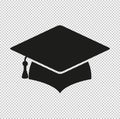 Graduation cap - black vector icon Royalty Free Stock Photo