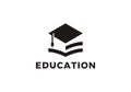 graduation cap and book logo. education symbol design Royalty Free Stock Photo