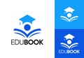 graduation cap and book logo. study education vector design Royalty Free Stock Photo