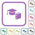 Graduation cap with book simple icons Royalty Free Stock Photo