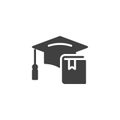 Graduation cap book vector icon Royalty Free Stock Photo