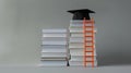 The Graduation Cap on Books. AI generated Royalty Free Stock Photo