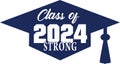 Graduation Cap class of 2024 Strong Blue