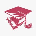 Graduation cap and diploma, Royalty Free Stock Photo