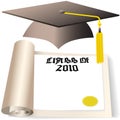 Graduation Cap Diploma Class of 2010 Royalty Free Stock Photo