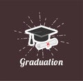 Graduation cap. Diploma. Graduation hat. Graduates symbol. Vector. Royalty Free Stock Photo