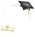 Graduation Cap and Diploma Page Layout Royalty Free Stock Photo