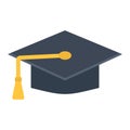 Graduation cap flat icon, Education and knowledge Royalty Free Stock Photo