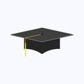 Graduation cap flat style isolated Royalty Free Stock Photo