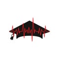 Graduation cap with heartbeat line icon vector. Healthcare Learning Symbol. Pulse Education Logo. Medicine Training Sign.