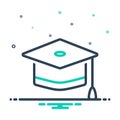 Mix icon for Graduation Cap, achievement and academic Royalty Free Stock Photo