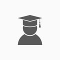 Graduation cap icon, education cap vector illustration