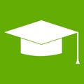 Graduation cap icon green Royalty Free Stock Photo