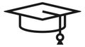 Graduation cap icon. Student hat in linear style