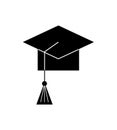 Graduation cap icon, symbolizing academic achievement and education in a minimalistic design Royalty Free Stock Photo