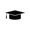 Graduation cap Icon in trendy flat style isolated on white background. Education symbol. Vector illustration Royalty Free Stock Photo