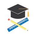 Graduation cap icon vector illustration.