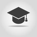 Graduation cap icon. Graduation cap vector image. Royalty Free Stock Photo
